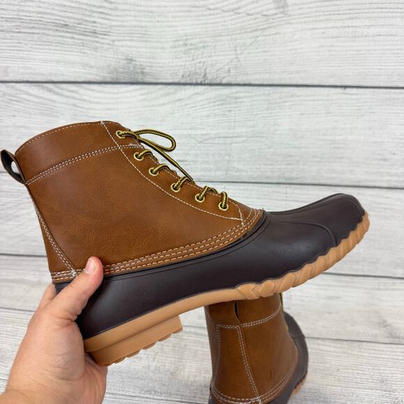Lands End Men's Haze Brown Durable All Weather Duck Boots Size 11D - Picture 6 of 9